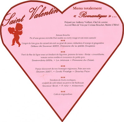menu saint valentin