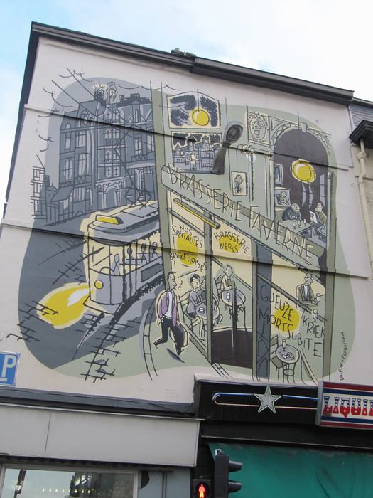 Mural Dupuy & Berberian - Monsieur Jean - ruta murales del cómic en Bruselas