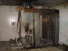 Wrecked oven at the bakery