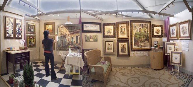 fresco demonstration at the celebration of fine art tent in scottsdale, arizona