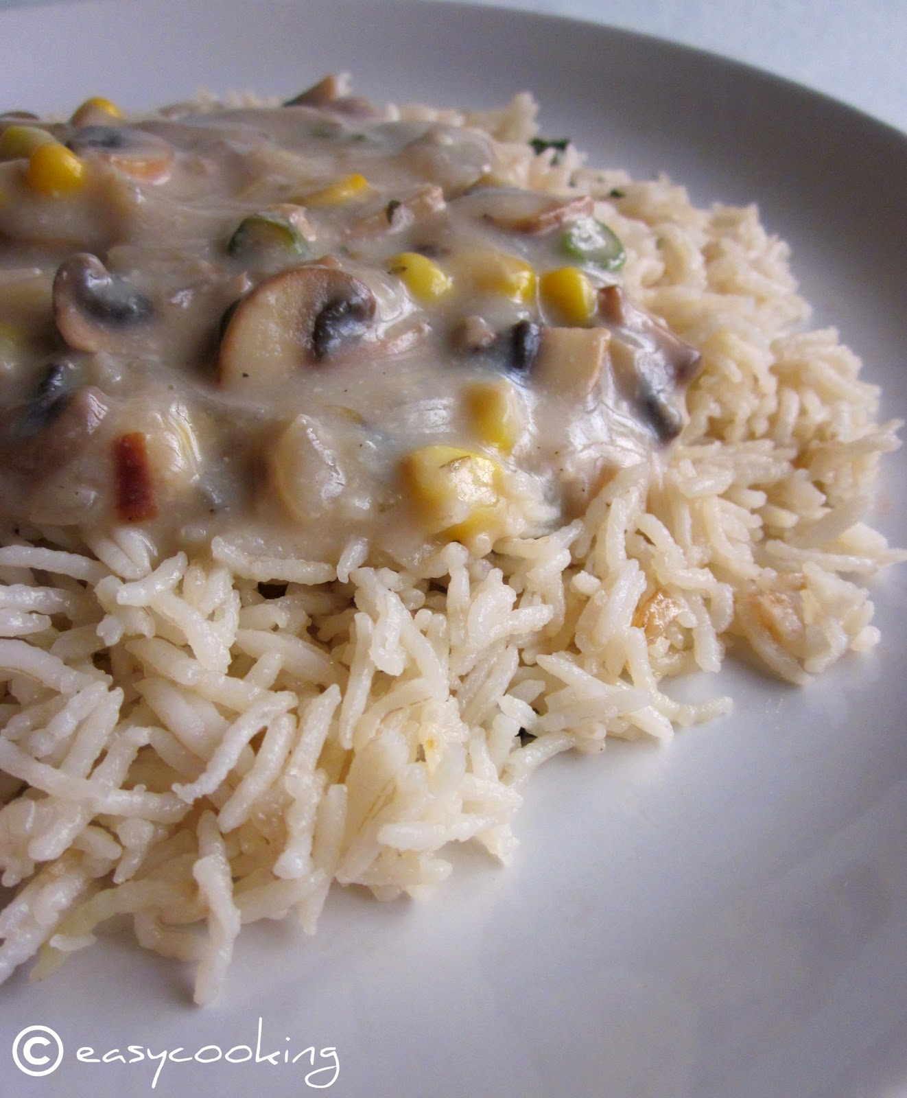 Easycooking Herb rice with Mushrooms and Buttered Vegetables