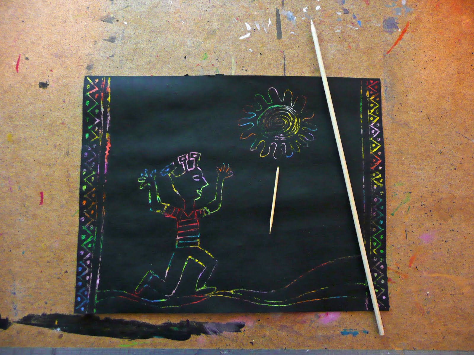 that artist woman Pastel Scratchboards