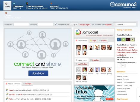 Social Network Template Joomla Free