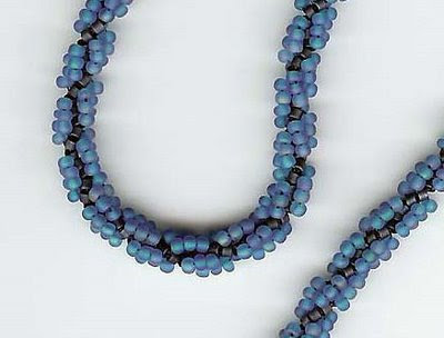close-up of the beaded necklace