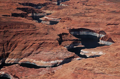one of the many canyon fingers of Lake Powell, like a ribbon zigzag across the landscape