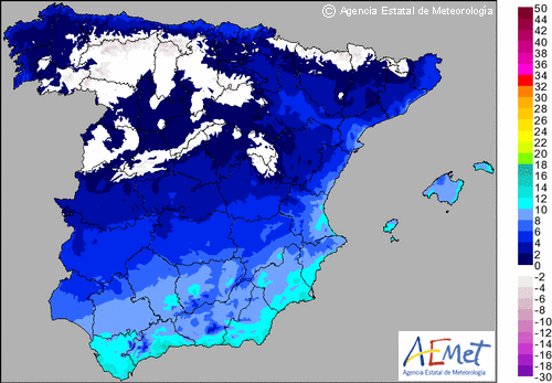 Temperaturas mínimas Viernes 25