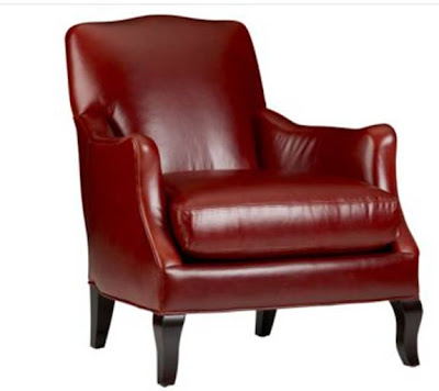 Wood  Leather Furniture on Leather Chair In Oxblood Red With Cognac Brown Stained Wood Legs