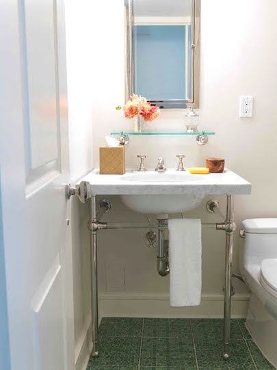 Small Bathroom Sink with Marble Top