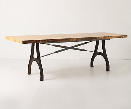 Iron and Wood Dining Room Table Glass