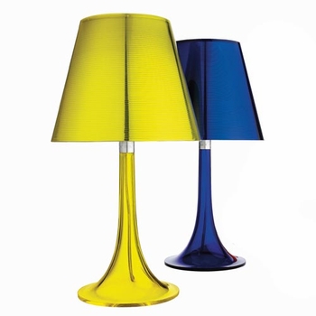 Blue and yellow Philippe Starck lamps