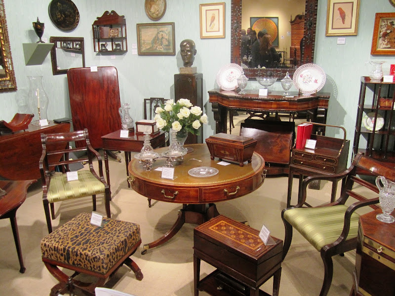 Antique furniture at the Young Collector's Night at the Winter Antiques Show