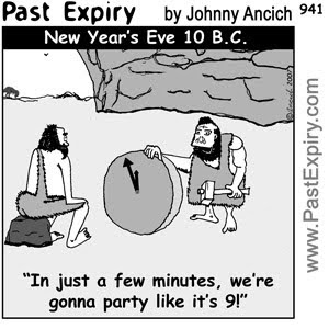 [CARTOON] New Year's Eve 2009 , images, pictures, image, picture, cartoon, caveman, holiday, men, prehistoric, women