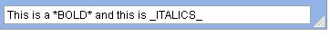 For typing in italics type :