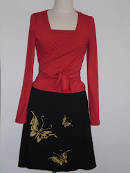 Eclipse Couture wrap blouse with a butterfly skirt