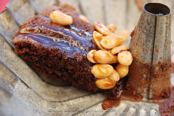 Caramel-Peanut-Topped Brownie Cake