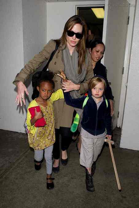 Angelina Jolie with Her Kids at LAX