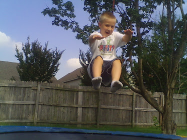 Gavin on the trampoline