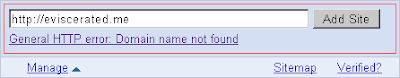 google webmaster tools refuses to accept a working dot-me domain