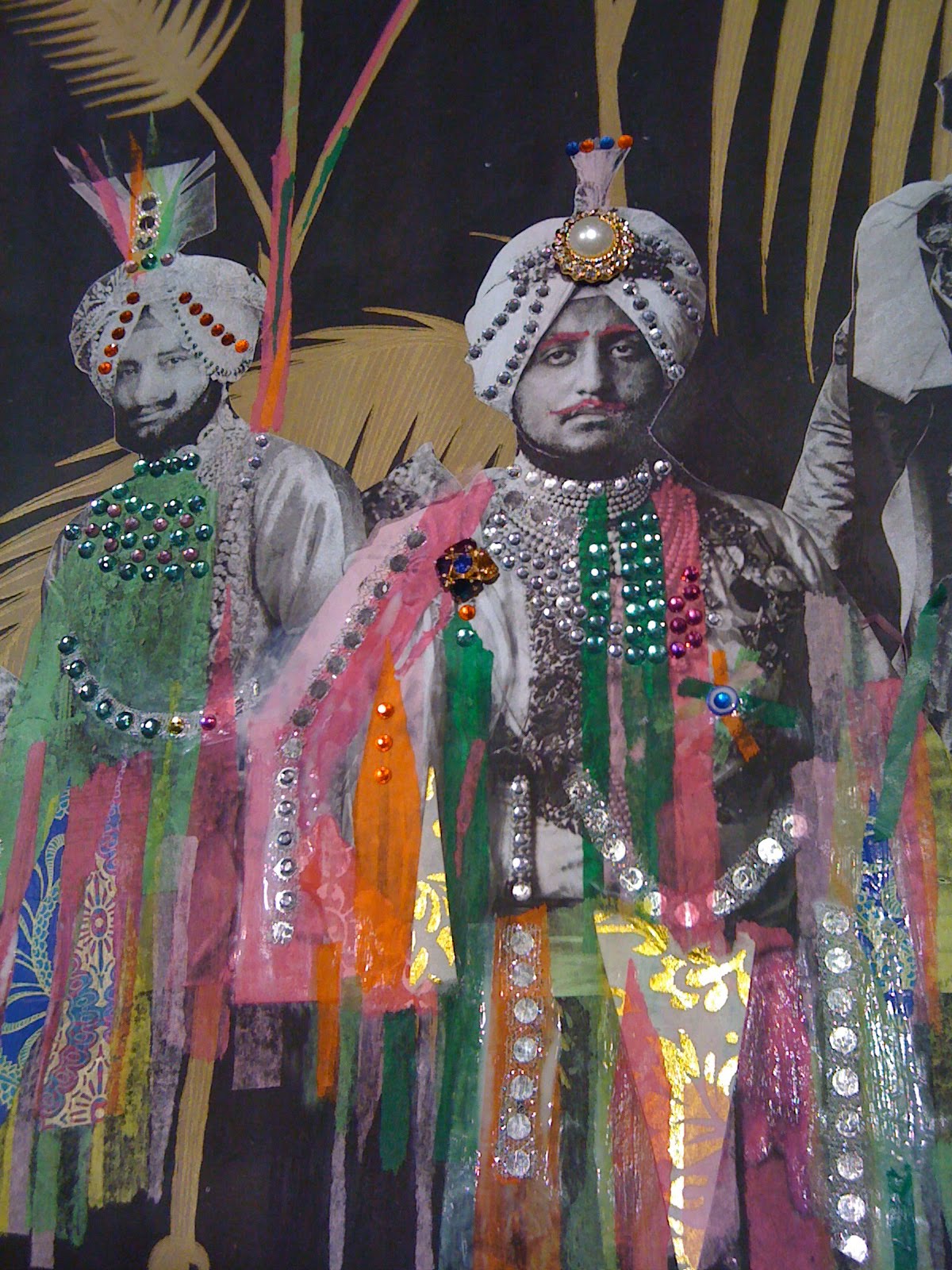 Elspeth Gliksten Art Indian mixedmedia/collage on canvas 2010