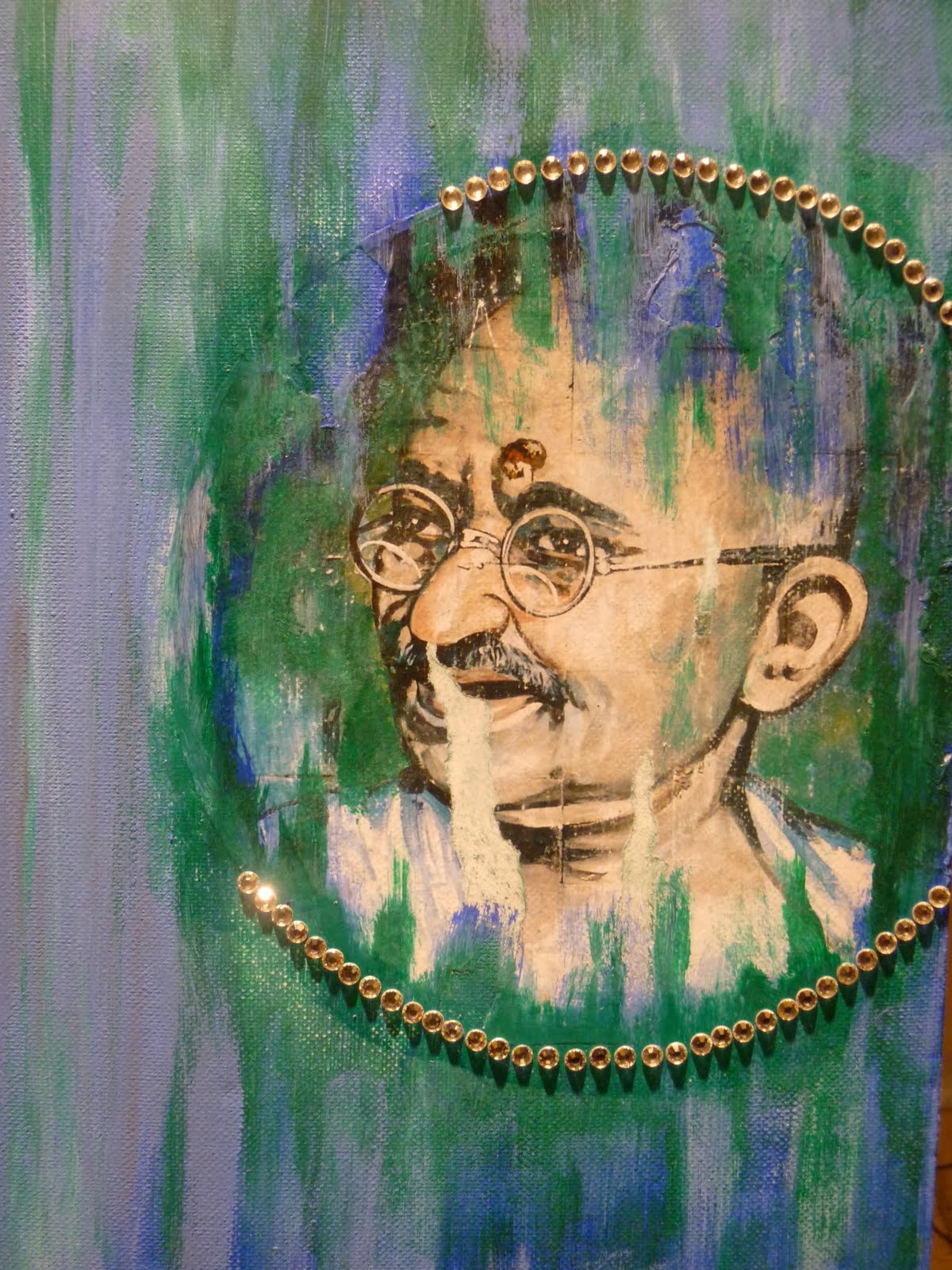 Elspeth Gliksten Art Indian mixedmedia/collage on canvas 2010