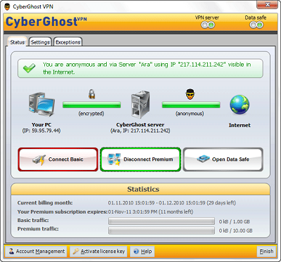 cyberghost Layanan VPN gratis terbaik untuk browsing anonim