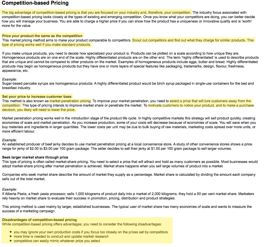pricing strategy based on competition pricing strategy based on competition