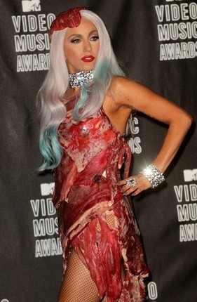 was lady gaga meat dress real. lady gaga meat dress real.