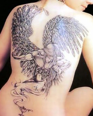angel tattoo for back, angel tattoo design