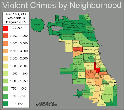 chicago crime rate urban evenly clearly rates far still way go