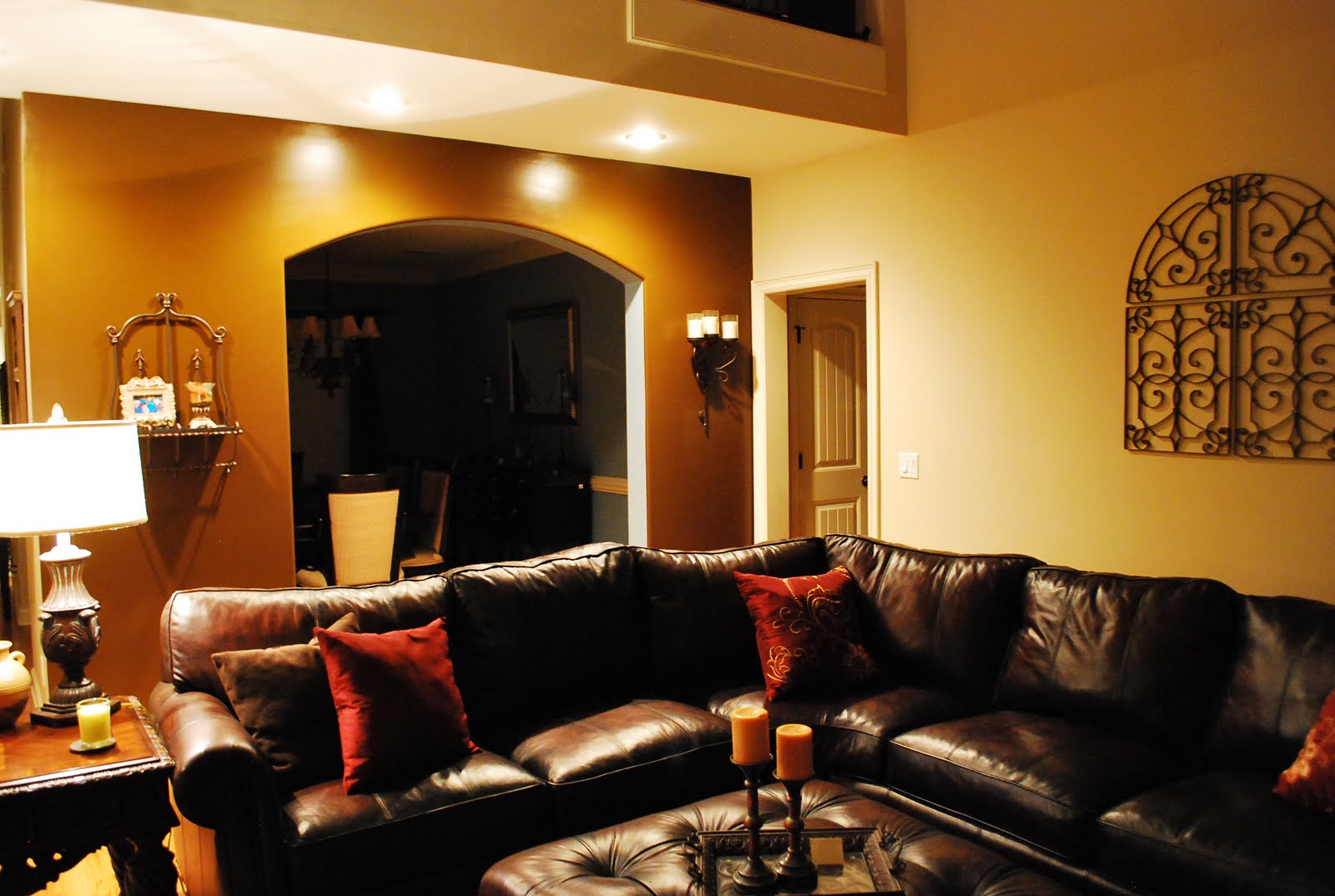 Orange Accent Wall Living Room Simple Home Decoration