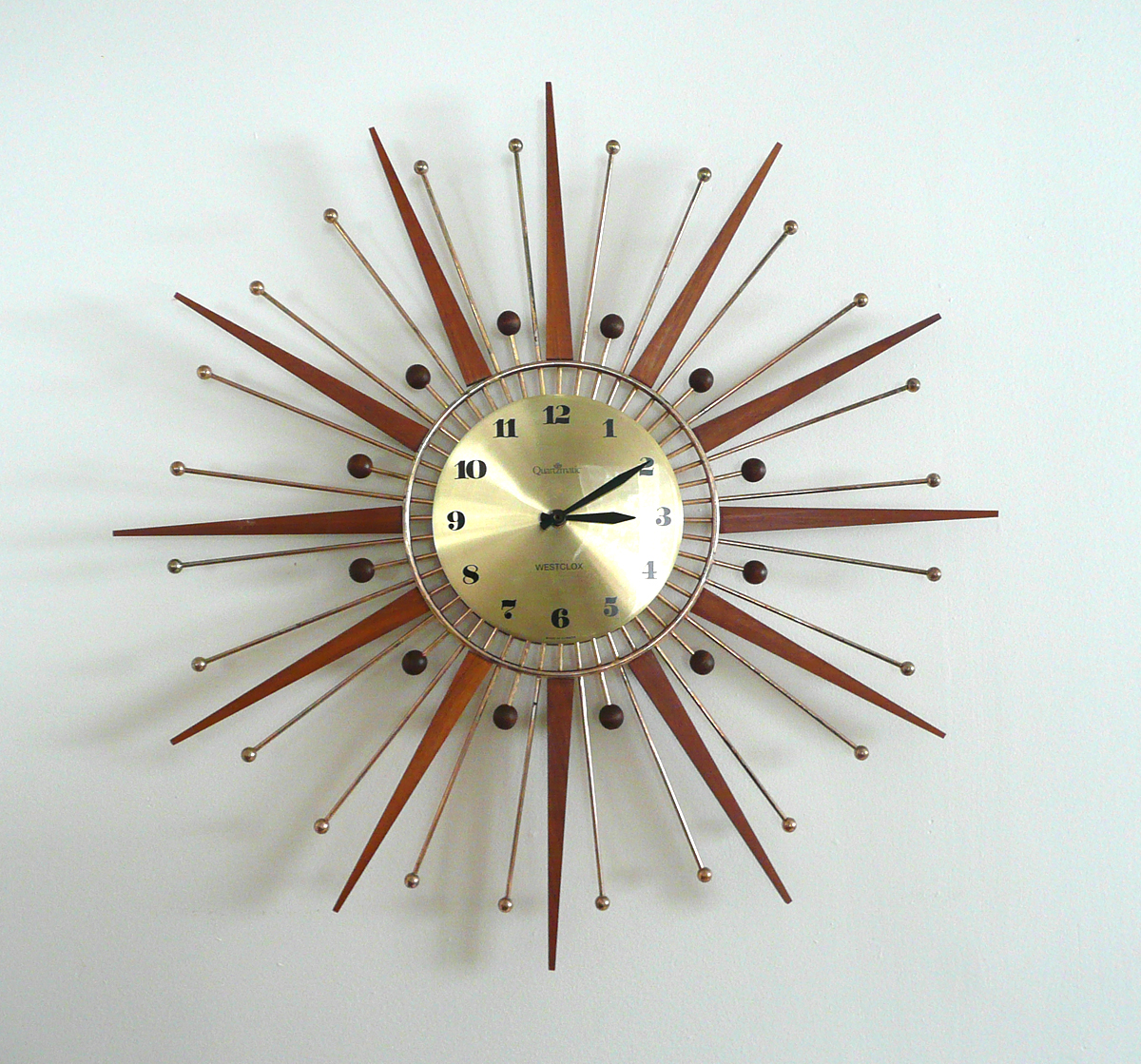 Starburst wall clock circa 1965 1960s Pinterest