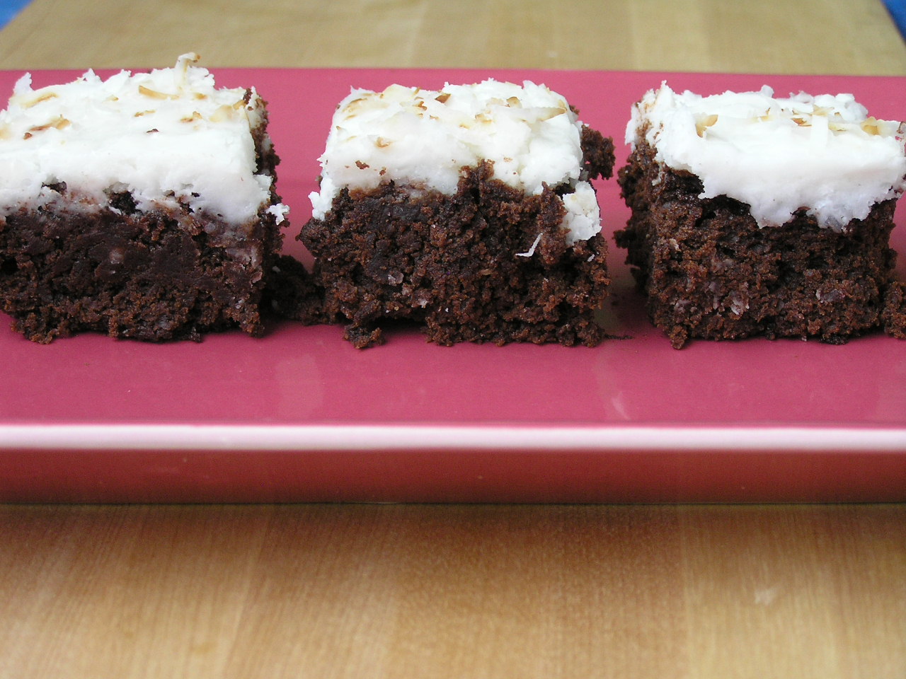 Sweet Luvin' In The Kitchen Coconut Brownies with Creamy Coconut Frosting