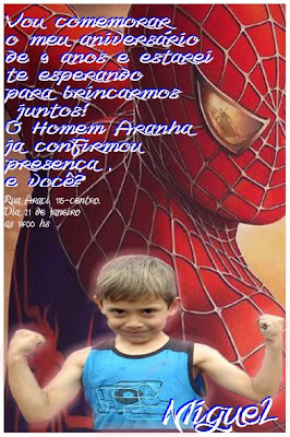 Convite Homem Aranha