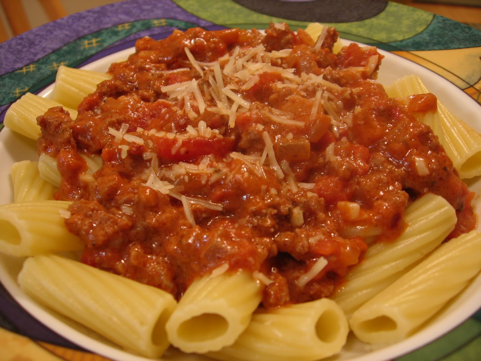 Jenn's Food Journey Beef Rigatoni in an Intensely Tomatoy Cream Sauce