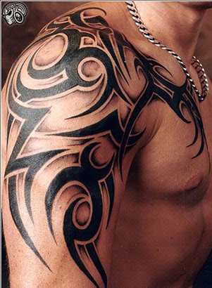 Tribal Tattoos Dark Black Arm Tattoo Design