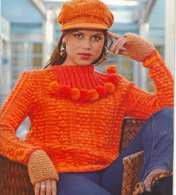 Оранжевый Пуловер