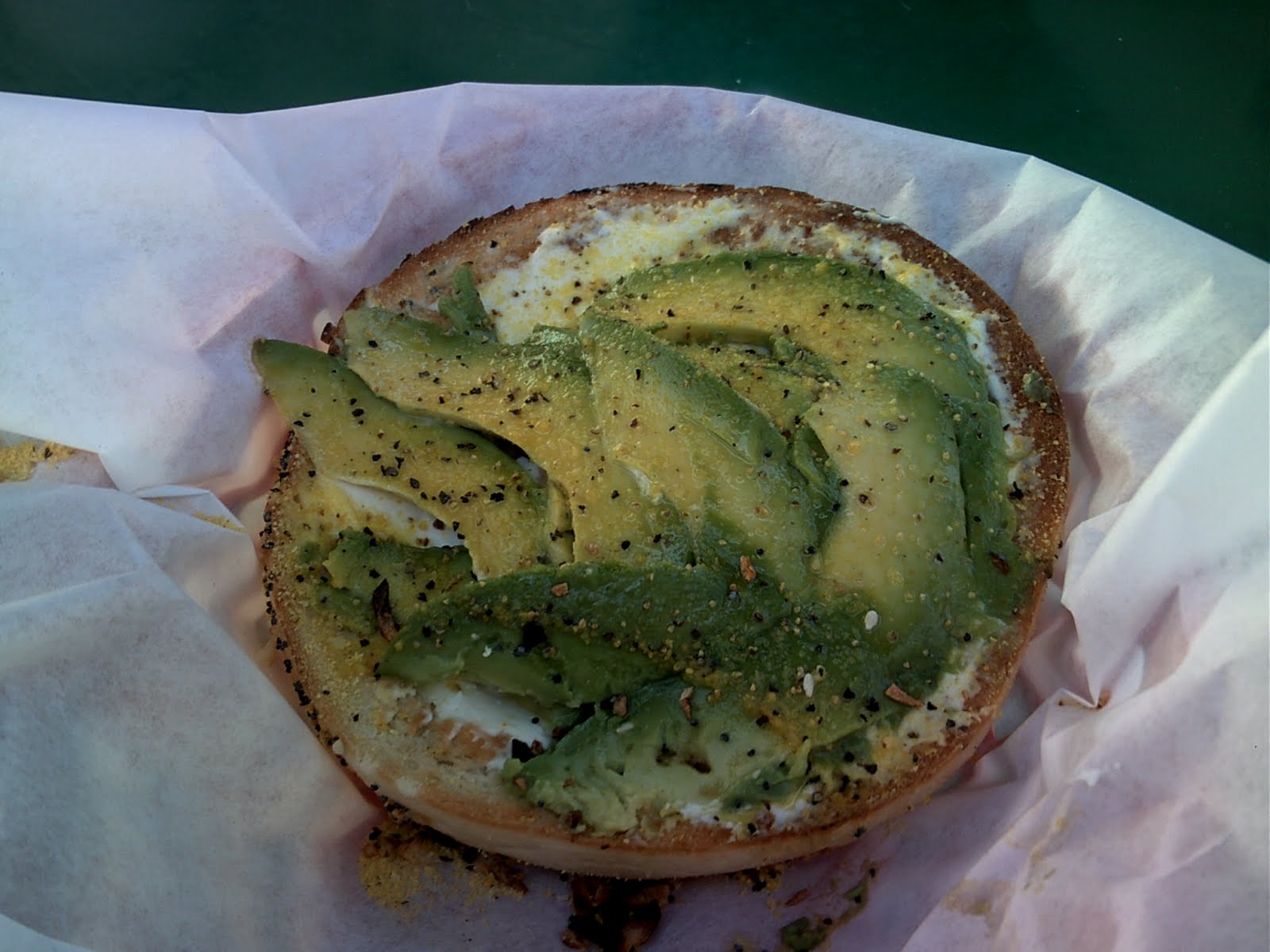 Avocado Cream Cheese Bagel