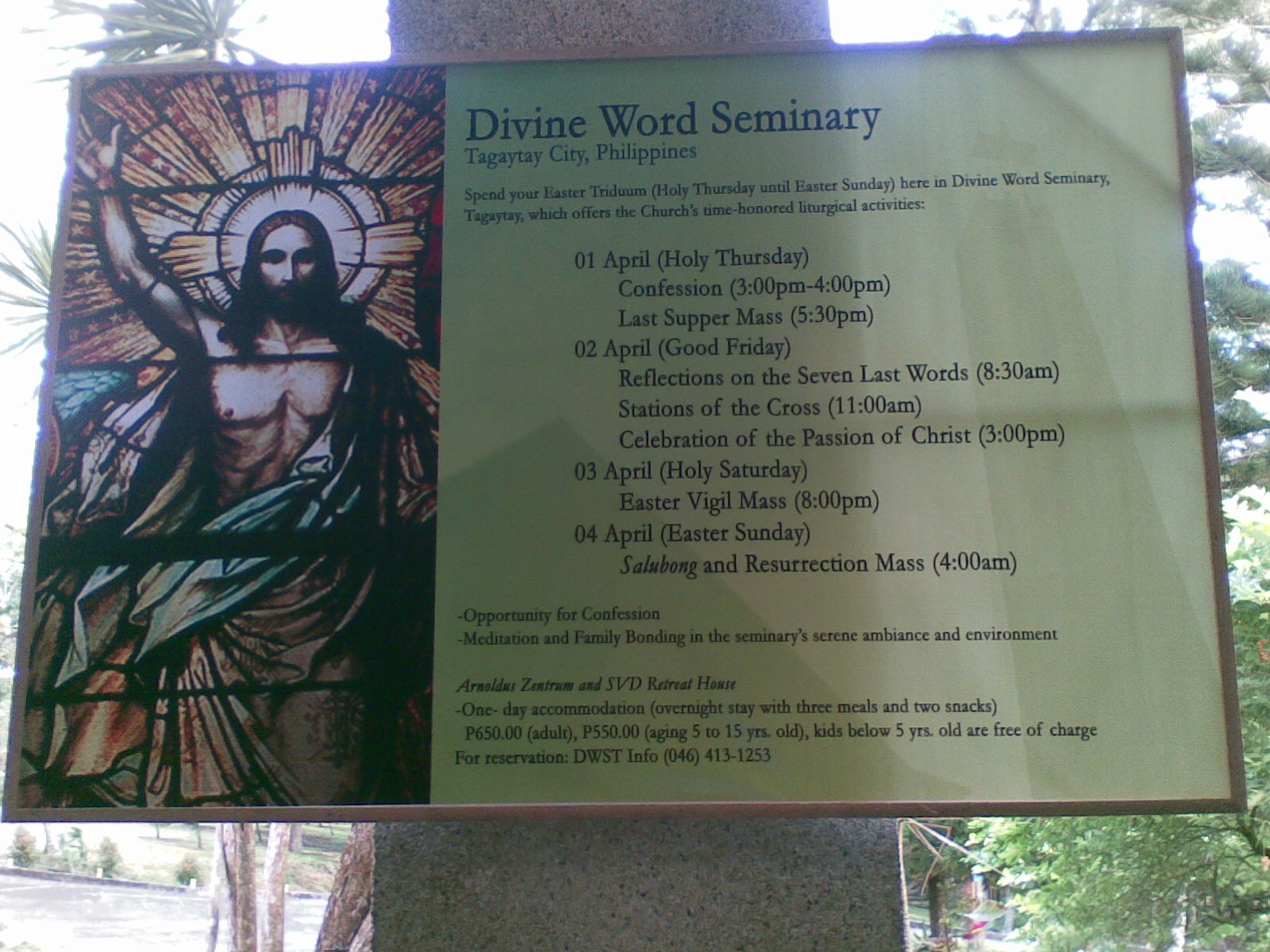 Holy Week in Tagaytay City - Schedule of Liturgical Activities at
