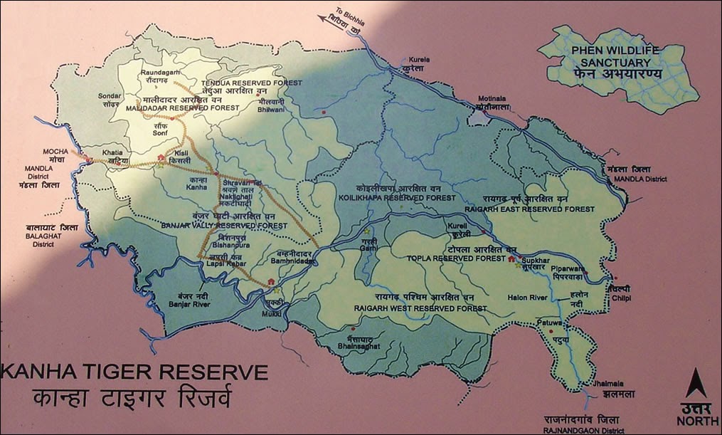 Travel the World Kanha Tiger Reserve Map