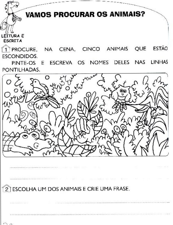 Centro de atividades escolares - Josefa Krysiaki: Ache animais