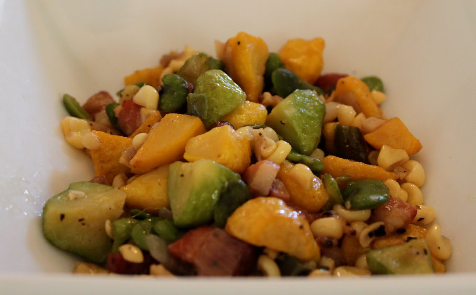 Domestic Divas Blog Succotash With Baby Squash, Fava Beans, Sweet Corn