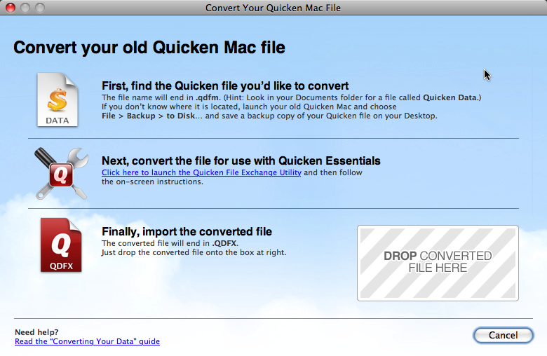 I Have Quicken For Windows. How Do I Convert To Quicken For Mac
