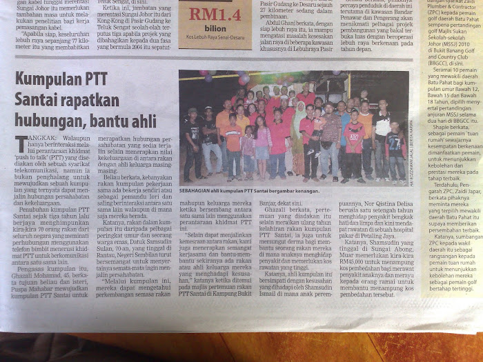 PTT SANTAI DALAM AKHBAR BERITA HARIAN EDISI JOHOR PADA 05.03.10