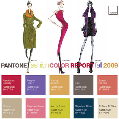 Pantone on The Glam Guide  Fall 2009 Colors In Fashion