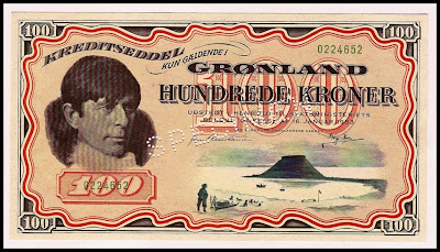 Greenland Paper money currency 100 kroner banknote
