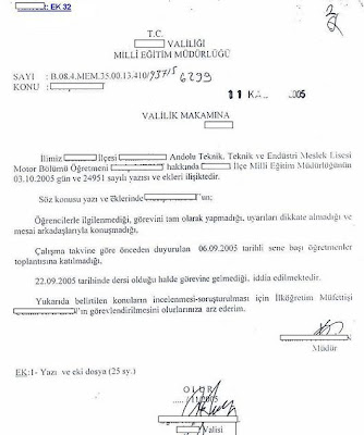 Emekli Ogretmenin Isyani Ek 32 11 11 2005 Il Mem Nun Olur Istemli Yazisi