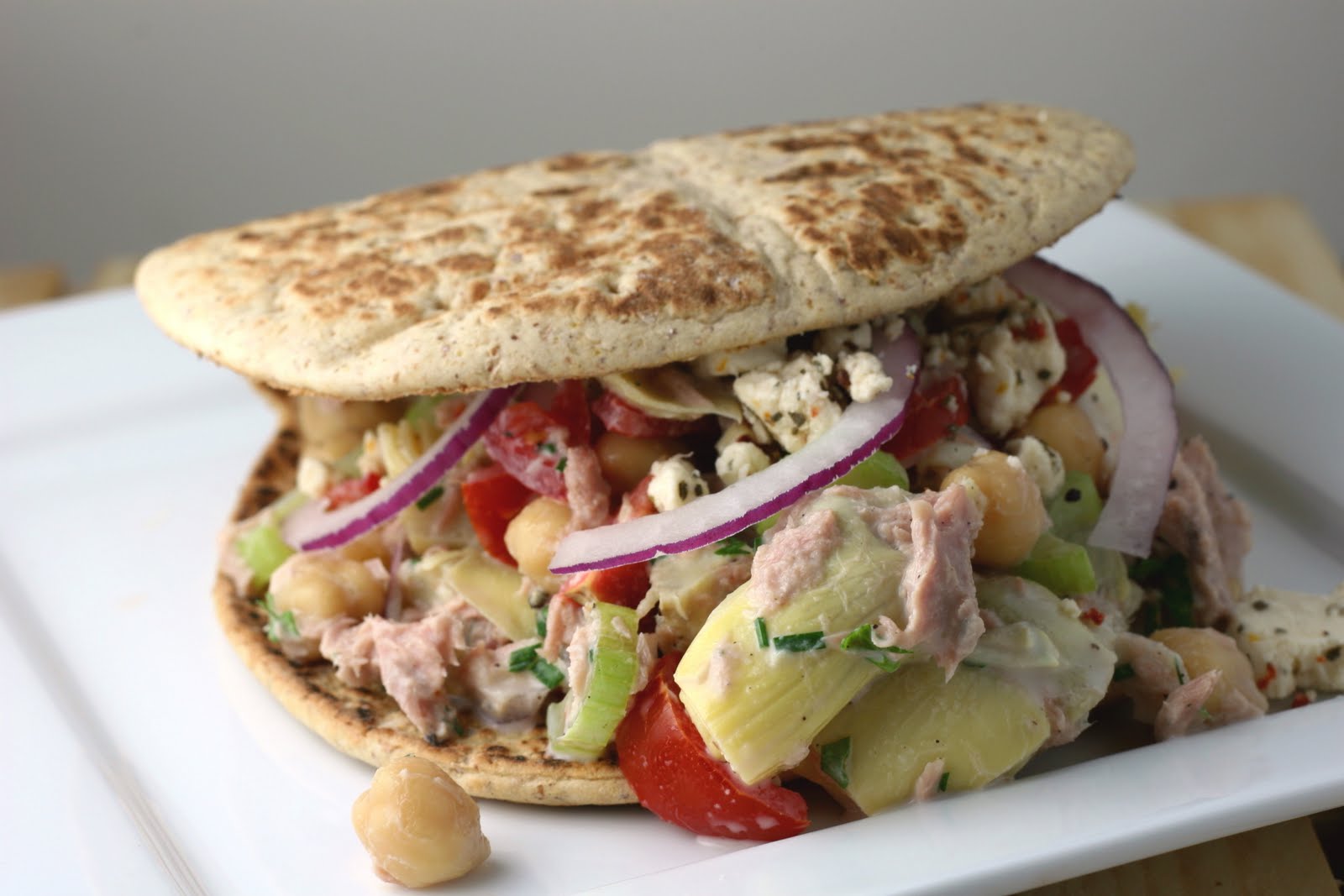 Mediterranean Tuna Flatbread Sandwich Coastal Cooking