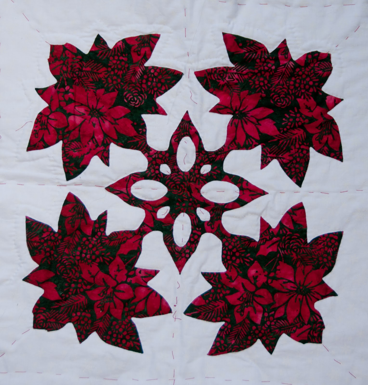 Victoria Rose Quilts Applique Christmas quilt progress