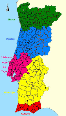 Mapa de espanha e portugal por zonas
