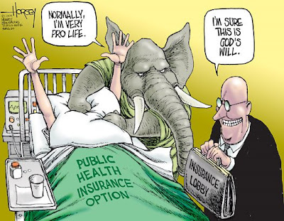 republicans in bed with insurance companies to kill public option